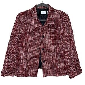 Emma James Liz Claiborne Retro Womans Multicolor Size 16P Jacket Plus Plaid
